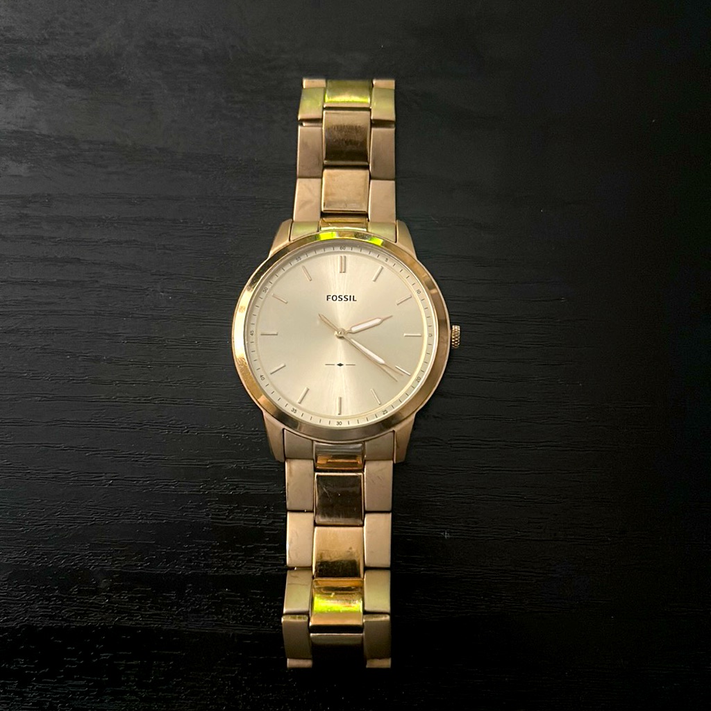 Gold Fossil Watch
